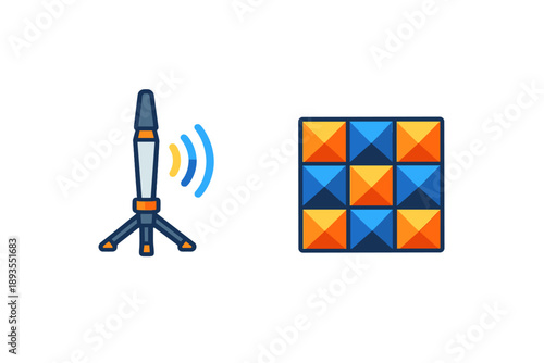 Rocket launches from a platform while a game board displays colorful shapes during a testing session in an educational setting in 2023