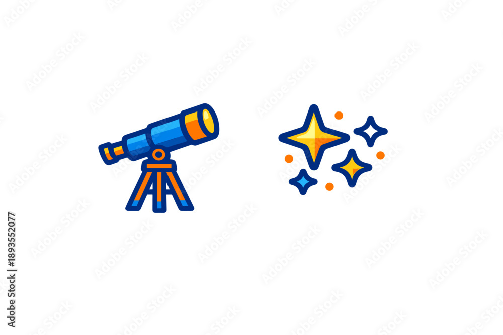 Naklejka premium Exploring stars with a telescope at night near the city skyline for stargazing enthusiasts during a clear evening
