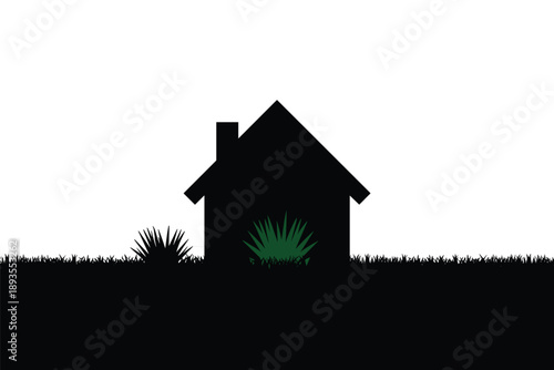 Minimal House with Greenery, eco living concept