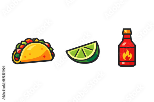 Tacos and lime with hot sauce make a perfect meal for lunch or dinner at a casual dining spot