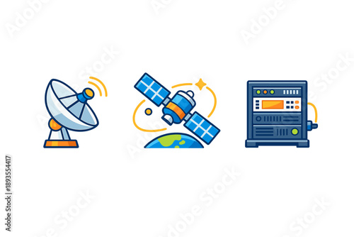 Satellite technology is used for communication and data transmission on Earth and in space through ground stations and satellites