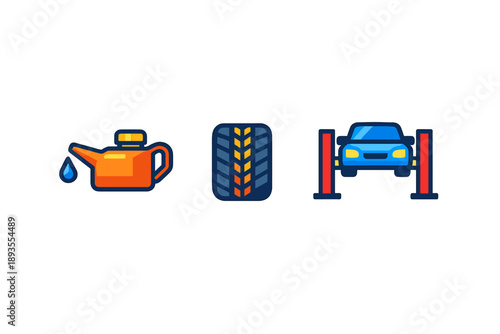 Car maintenance involves checking oil levels, inspecting tire conditions, and performing services at an auto shop for proper vehicle care