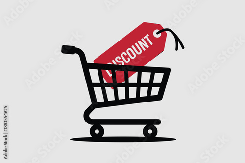 Discount Shopping Cart, sale promotion concept