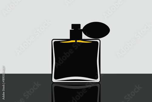 Black Perfume Bottle, luxury fragrance concept
