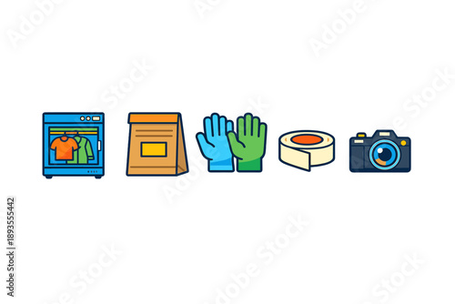 Cleaning clothes and preparing supplies for a photography project at home in the afternoon