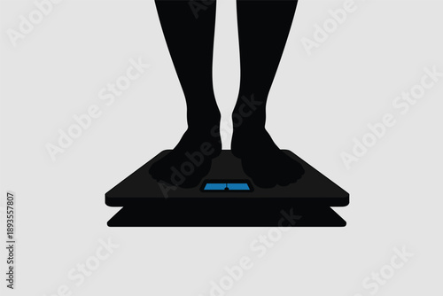 Feet on Weighing Scale, health tracking concept