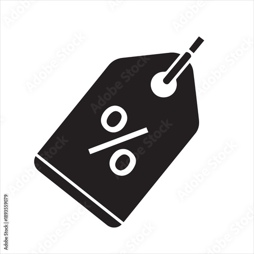 Vector illustration of a discount code tag icon.