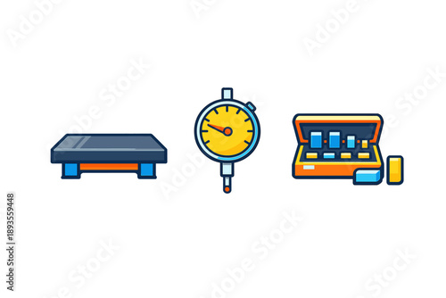Different tools for measuring and testing in a workshop setting during the daytime