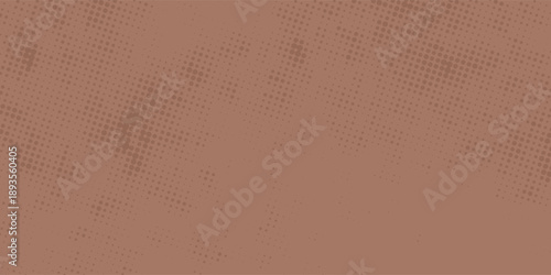 Halftone mocha mousse background. Grunge distressed overlay texture. Simple vector abstract backdrop, with a modern concept style