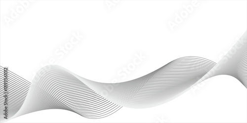 Abstract wave element for design. Digital frequency track equalizer. Stylized line art background. Vector illustration. Wave with lines created using blend tool. smooth gray