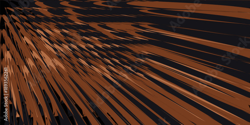 Premium 3D Triangular Wood Mosaic Wall in Ebony and Burnished Copper