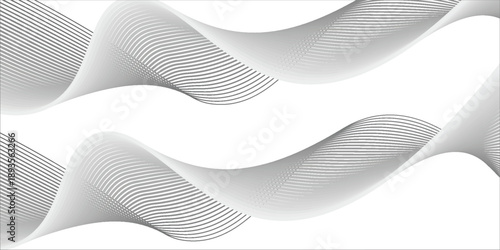 Abstract wave element for design. Digital frequency track equalizer. Stylized line art background. Vector illustration. Wave with lines created using blend tool. smooth gray