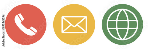 Business contact information icon set. vector