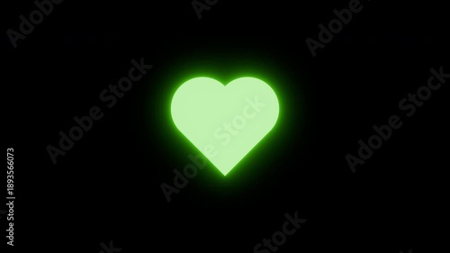 Glowing Heart Animation Digital Art Abstract Design Dark Background Battery Charging Icon, Battery increase,  Battery decrease, Creative Concept for Love and Emotions