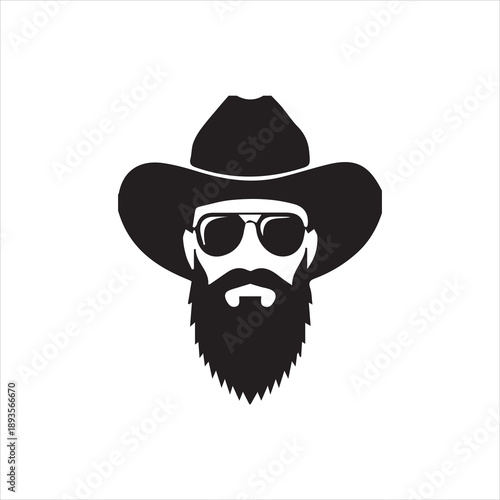  Cool Cowboy Portrait Vector Image