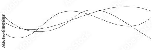 Thin line wavy background on white background. Flowing wave line background on white page. Rippled isolated abstract wavey background icons. Graphical abstract curved wave icon set. eps10 