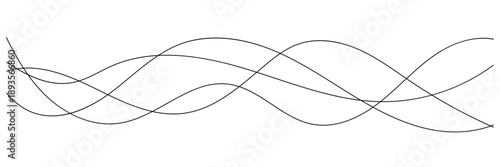 Thin line wavy background on white background. Flowing wave line background on white page. Rippled isolated abstract wavey background icons. Graphical abstract curved wave icon set. eps10 