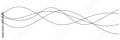 Thin line wavy background on white background. Flowing wave line background on white page. Rippled isolated abstract wavey background icons. Graphical abstract curved wave icon set. eps10 