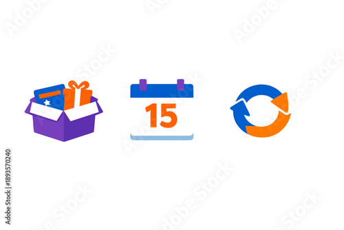 Widgets for managing events and gifts in a user-friendly interface on a digital platform on a date marked as the 15th
