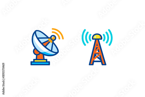 Communications technology used for data transmission between satellite and tower in a digital network setting