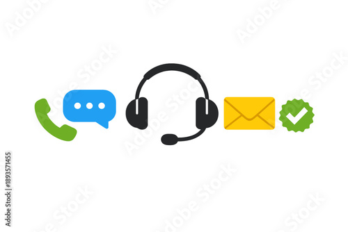 Phone call, chat, and email icons showing different ways to connect and communicate with support teams at any time during the day