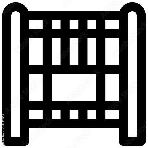 Loom weaving. Editable stroke vector icon. 