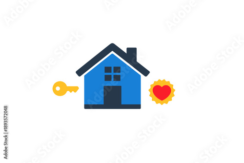 Home is where the heart is with a key symbol representing security and love for the place we live
