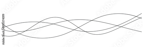 Thin line wavy background on white background. Flowing wave line background on white page. Rippled isolated abstract wavey background icons. Graphical abstract curved wave icon set. eps10 