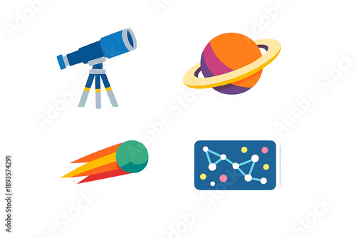 Wallpaper Mural Exploring space with a telescope, viewing planets, and observing shooting stars Torontodigital.ca