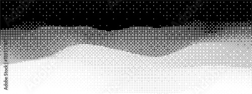 8 black gradient with bg bitmap and bit dither for game pixel background. Pattern semitone tile and screentone technology with vanishing video and simple grit illustration. Wallpaper tv and square