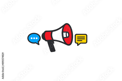 People use a megaphone to communicate messages and express ideas in a loud manner during a public event at a busy park on a sunny day in spring