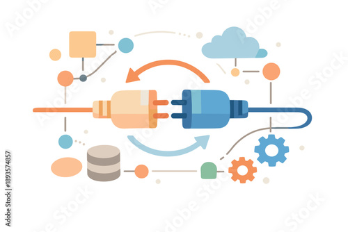 Connecting different devices and services through wires and connections to create a network system in a digital workspace setting