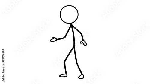 Simple stick figure illustration of a person walking.