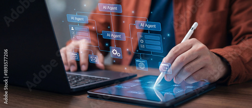 workflow Ai automation concept artificial intelligence software with concept, training, ai, automation, workflow, work, flow