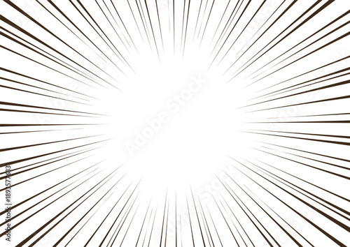 集中線 黒 漫画風スピード感あふれる背景素材 放射状ベクター