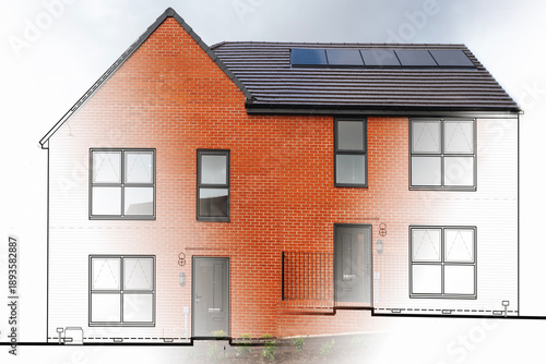 New home design showing a blend of architecture and digital elements in a modern setting