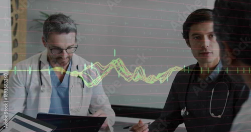 Animation of data processing over diverse doctors talking