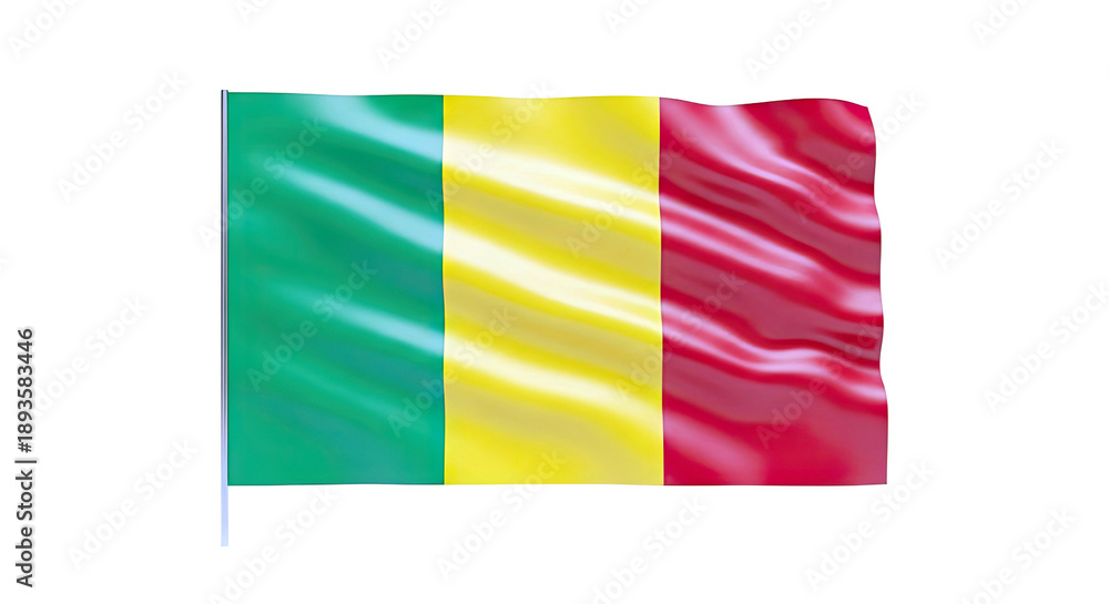 Obraz premium Waving flag of Guinea on a white background