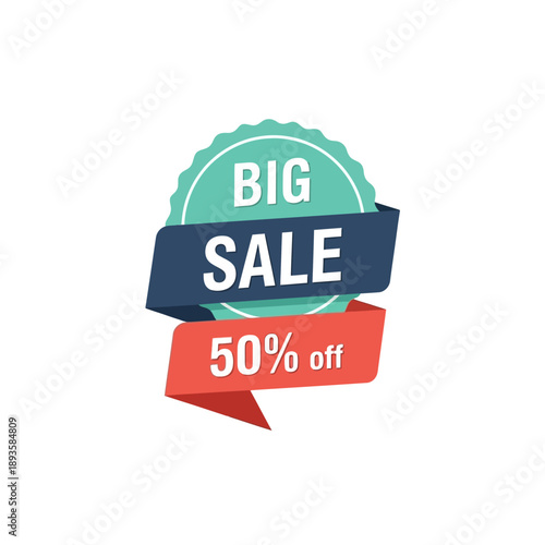 A promotional sale banner indicating fifty percent discount on products or services available for a limited time
