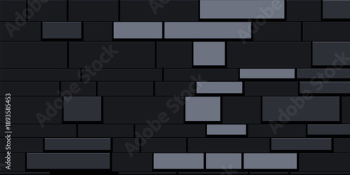 Luxury 3D Horizontal Obsidian Wood Slab Mosaic Texture