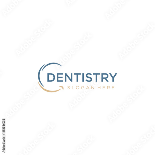 Modern dental care logo design combining a circular swoosh with a smile symbol. Professional clean branding suitable for dental clinics, orthodontists, oral hygiene, and medical services.