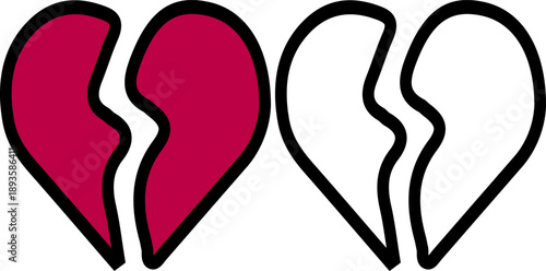 Broken Heart Vector Symbol for Valentine Heartbreak and Relationship Counseling