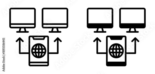 Remote Access Icon Collection line & Mixed Style icon 