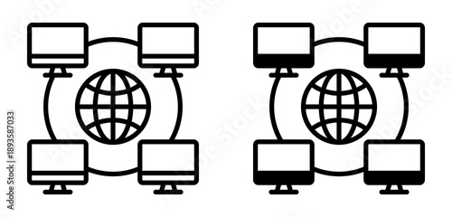 Web Connection Icon Collection line & Mixed Style icon 