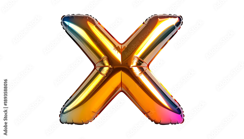 Fototapeta premium Inflated foil balloon letter “X”