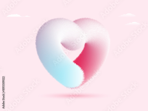 Cozy soft-touch fluffy hearts seamless pattern, warm fuzzy love background for nursery textiles and home decor.