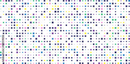 Colorful pixel mosaic: a vibrant digital art background with varying square sizes Vector