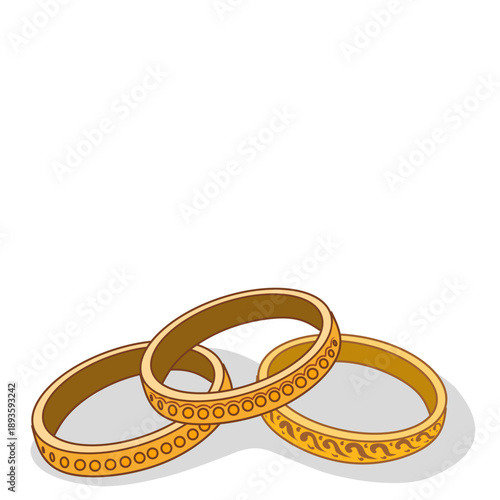 Traditional Indian Bangles for Women Ethnic Cultural Jewelry Bracelet Isolated on White Background