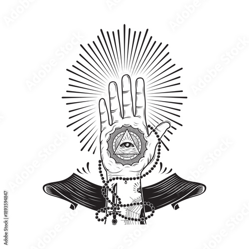 illustration of an eye on the palm of the hand