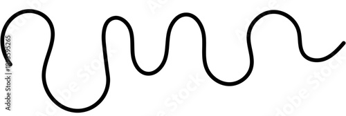 Abstract squiggle lines and tangled curves create dynamic patterns. Thin wavy threads form continuous loops in black vector design with organic flow and movement. Vector illustration.